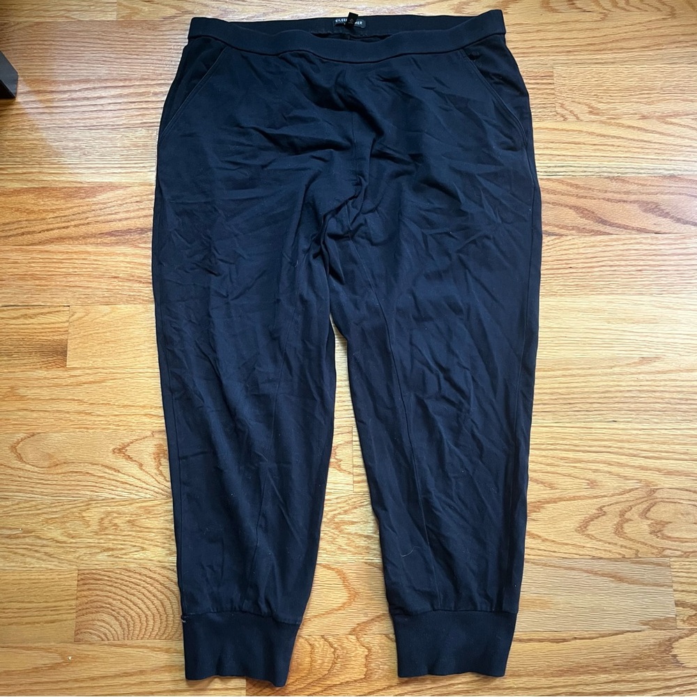 Eileen Fisher black pull on jogger style pants size large